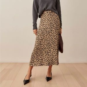 Leopard print slip skirt.